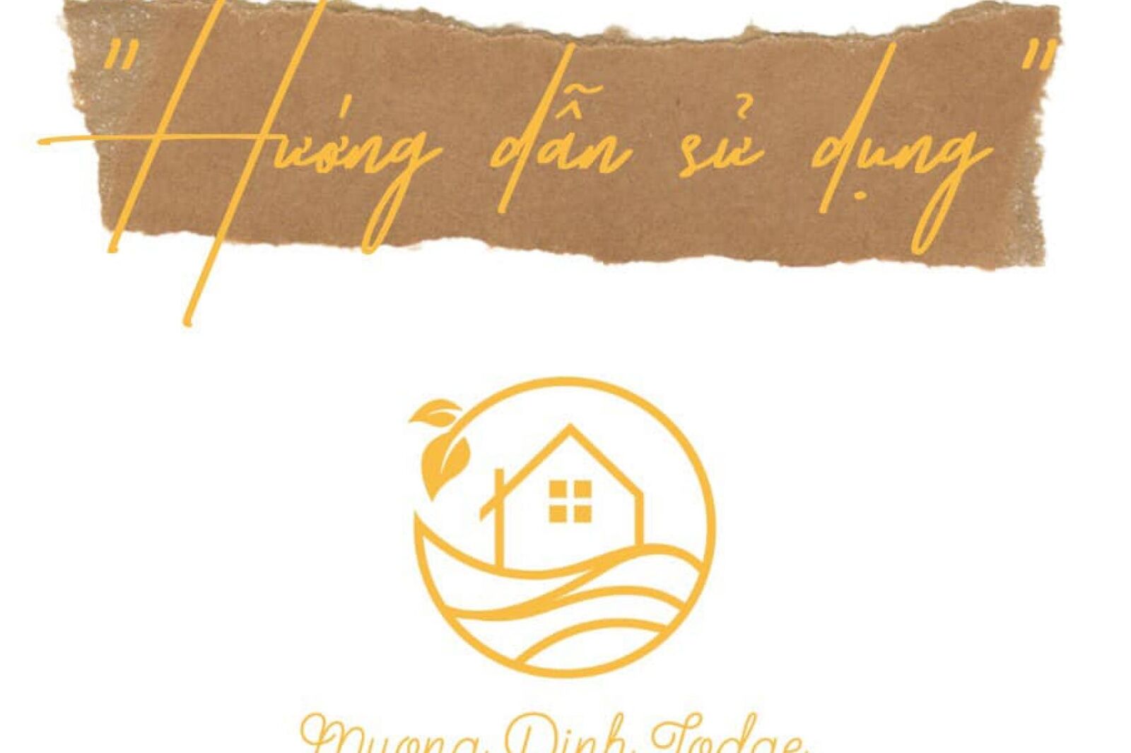 Thẻ tiêu đề Hướng dẫn sử dụng phía trên logo Mương Đình Lodge.