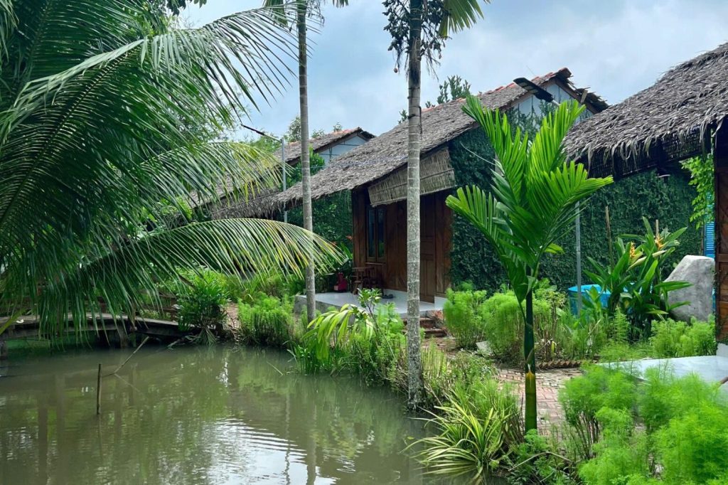 Bungalows by the water.